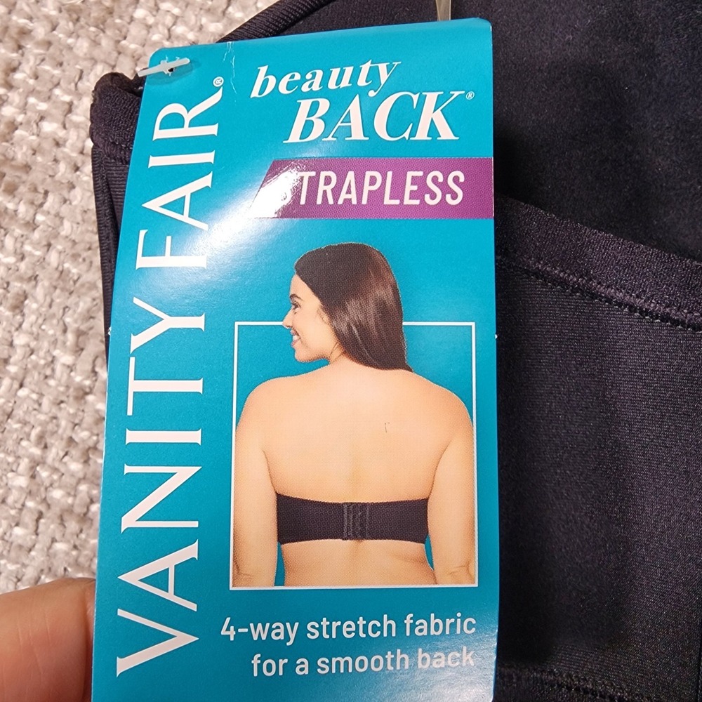 Vanity Fair Beauty Back Strapless Bra Style 74380 Womens 34H Midnight Black NWT - Picture 9 of 11